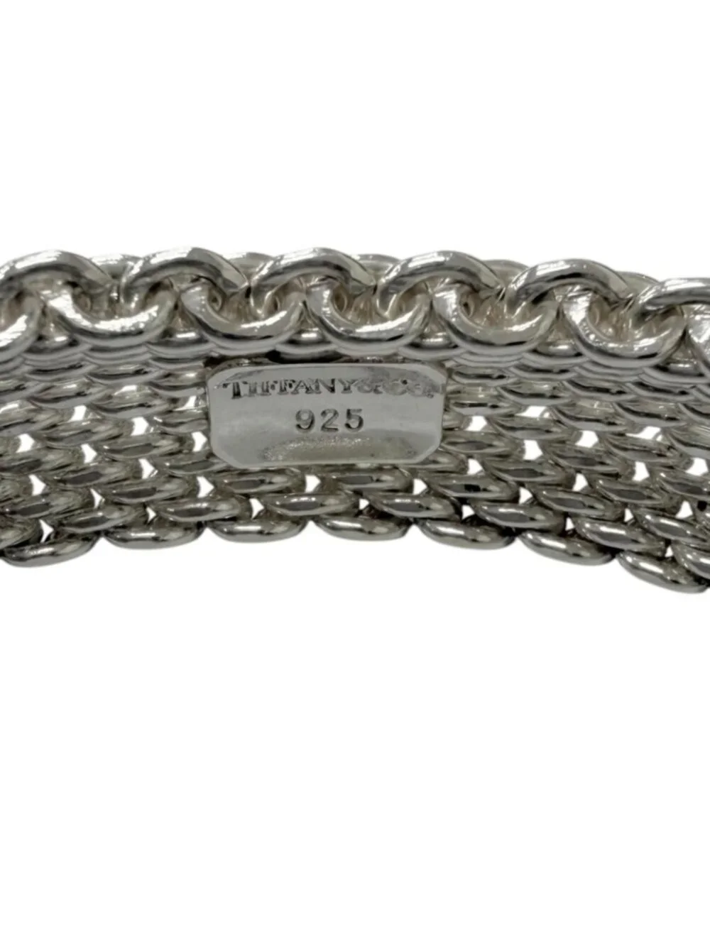 Tiffany & Co Somerset Bangle Mesh Bracelet Silver